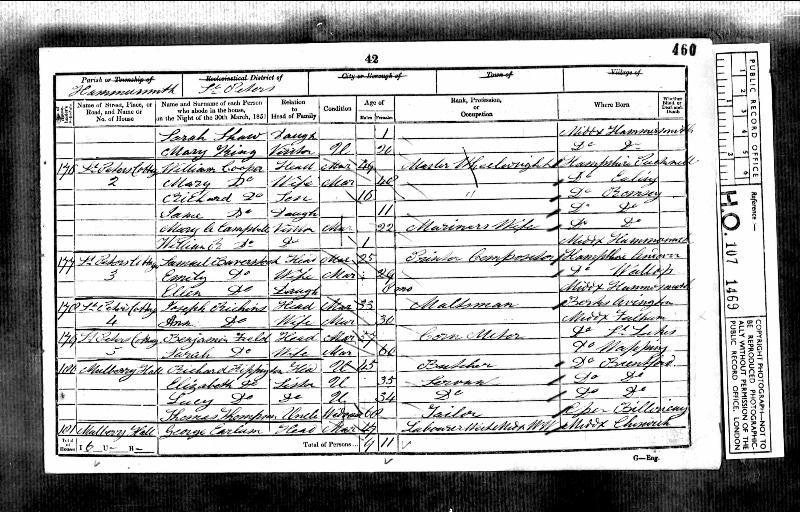 Rippington (Richard 1806) 1851 Census